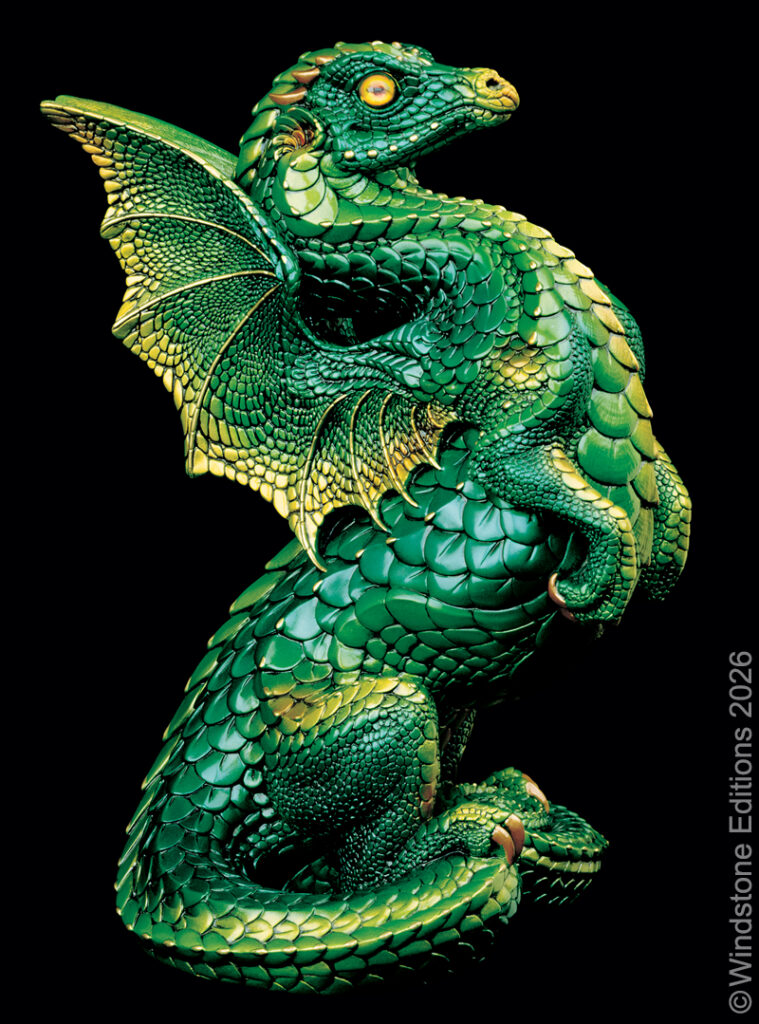 Rising Spectral Dragon in Emerald by Windstone Editions
