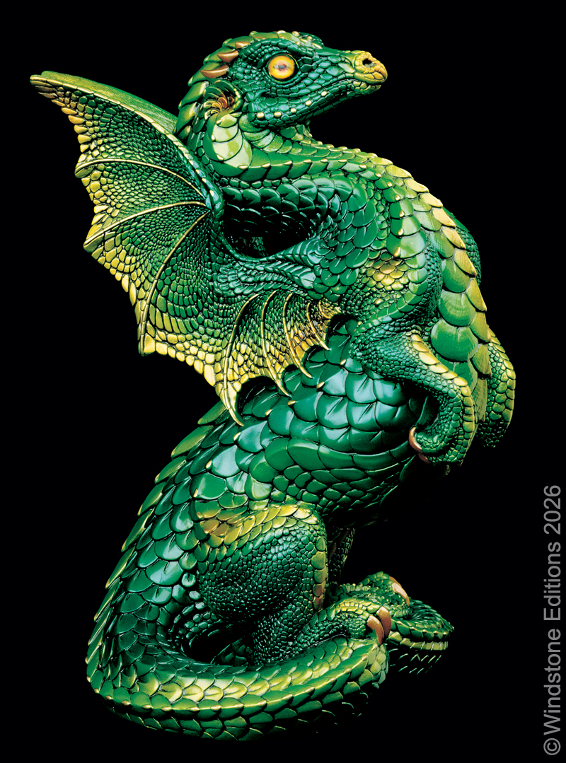 Rising Spectral Dragon in Emerald by Windstone Editions