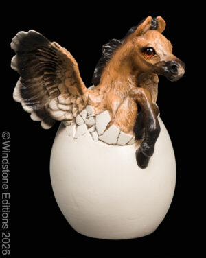 Hatching Pegasus Natural color. Fantasy Figurine by Windstone Editions. Hand-painted collectable.