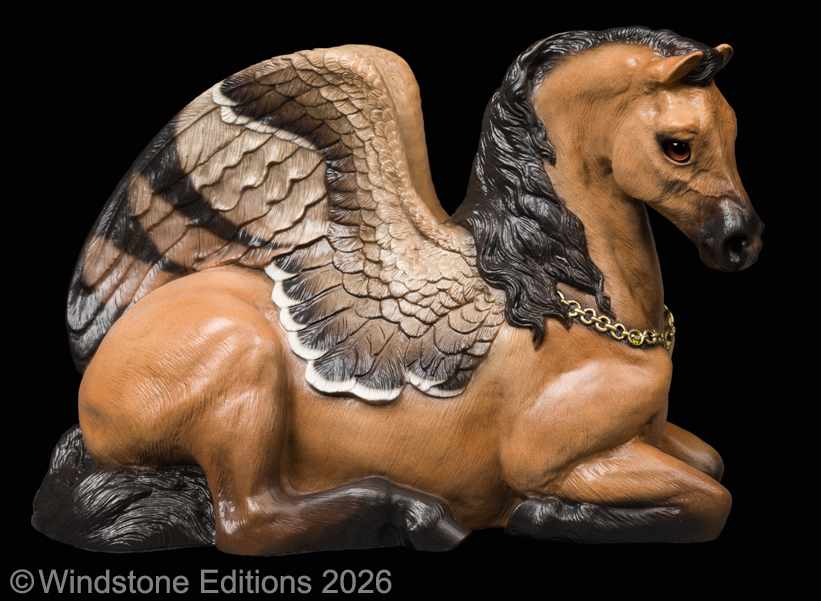Mother Pegasus Natural color. Hand-painted fantasy figurine by Windstone Editions