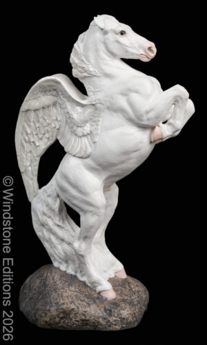 Male Pegasus Snow White fantasy figurine. Hand-painted collectable sculpture by Windstone Editions