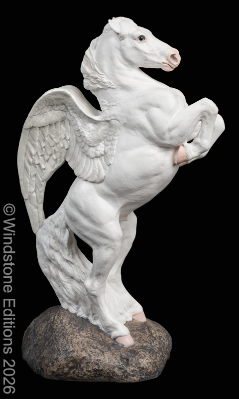 Male Pegasus Snow White fantasy figurine. Hand-painted collectable sculpture by Windstone Editions