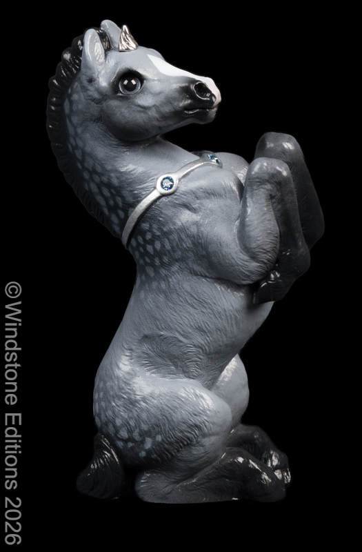 Unicorn Colt Dapple Grey fantasy figurine. Hand-painted collectable sculpture by Windstone Editions