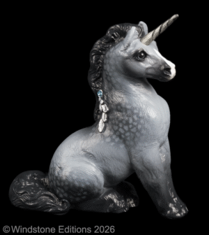 Ponycorn Dapple Grey fantasy figurine. Hand-painted collectable sculpture by Windstone Editions