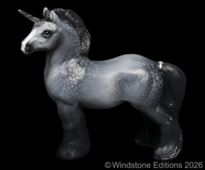 Standing Ponycorn Dapple Grey fantasy figurine. Hand-painted collectable sculpture by Windstone Editions