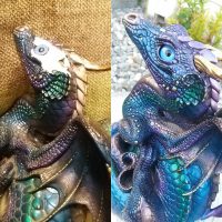 Peacock Scratching Dragon “Before and After” 
