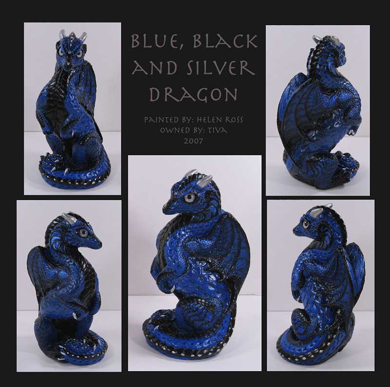 Little Blue, Black, and Silver Dragon 